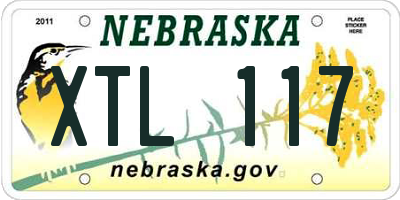 NE license plate XTL117