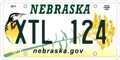 NE license plate XTL124