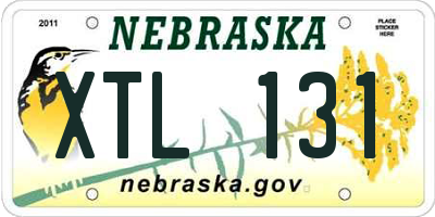 NE license plate XTL131