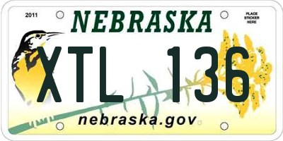 NE license plate XTL136