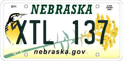 NE license plate XTL137