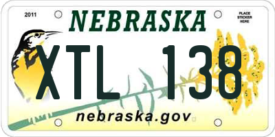 NE license plate XTL138