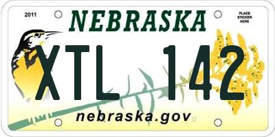 NE license plate XTL142