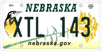 NE license plate XTL143
