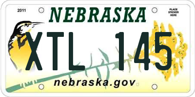 NE license plate XTL145