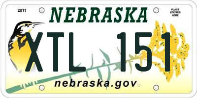 NE license plate XTL151
