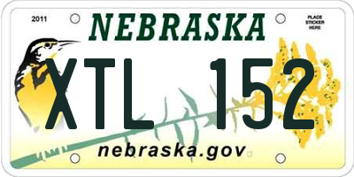 NE license plate XTL152