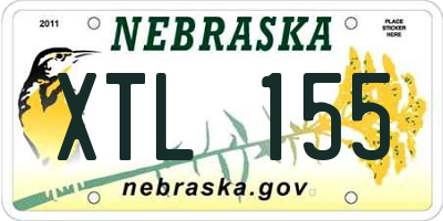 NE license plate XTL155