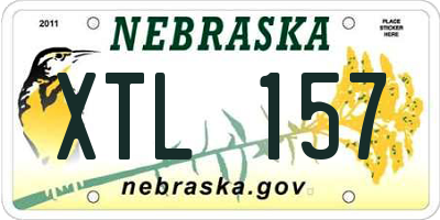 NE license plate XTL157