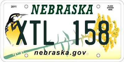 NE license plate XTL158