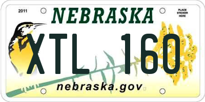 NE license plate XTL160