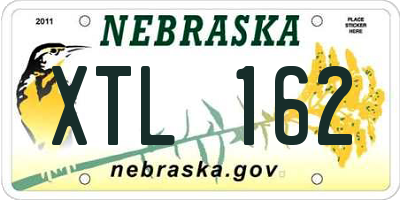 NE license plate XTL162