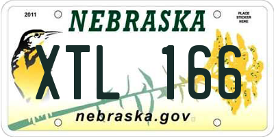 NE license plate XTL166