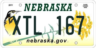 NE license plate XTL167