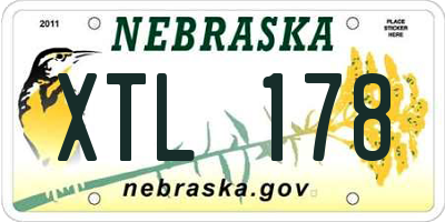 NE license plate XTL178