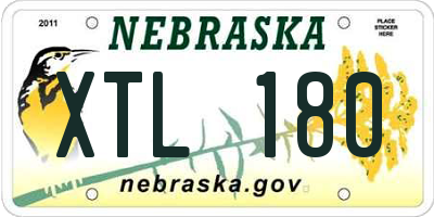 NE license plate XTL180