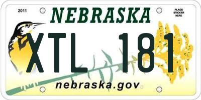 NE license plate XTL181