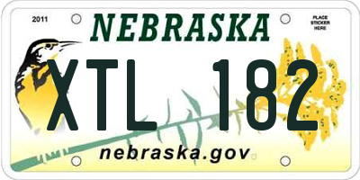 NE license plate XTL182