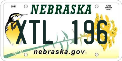 NE license plate XTL196