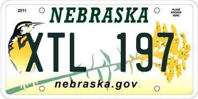 NE license plate XTL197