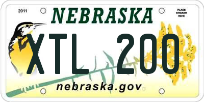 NE license plate XTL200