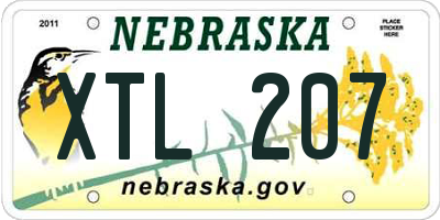 NE license plate XTL207