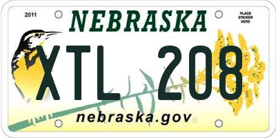 NE license plate XTL208