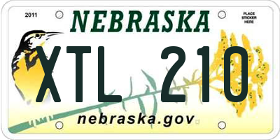 NE license plate XTL210