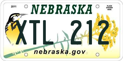 NE license plate XTL212