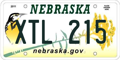 NE license plate XTL215