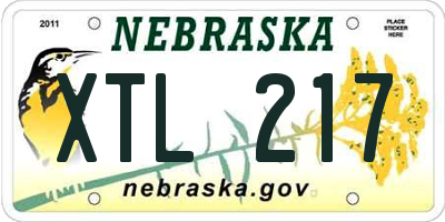 NE license plate XTL217