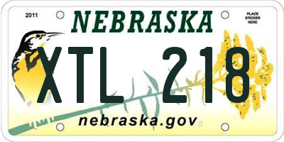 NE license plate XTL218