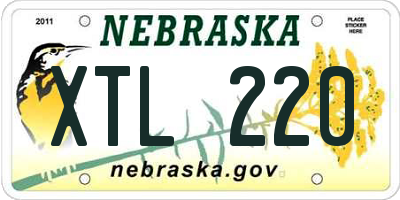 NE license plate XTL220