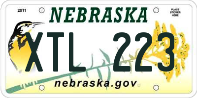 NE license plate XTL223