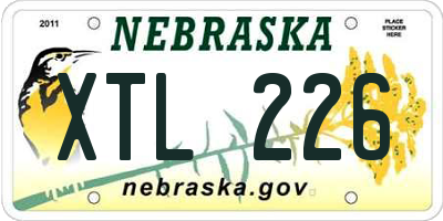 NE license plate XTL226