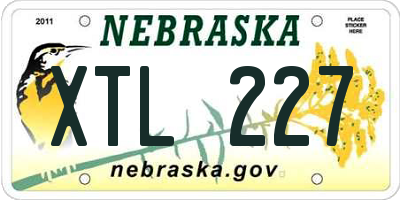 NE license plate XTL227