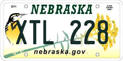 NE license plate XTL228