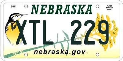 NE license plate XTL229