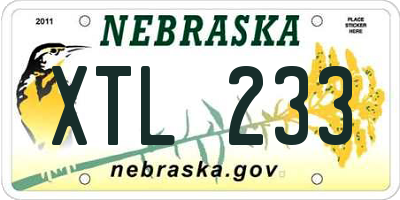 NE license plate XTL233