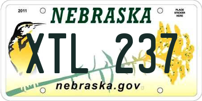 NE license plate XTL237