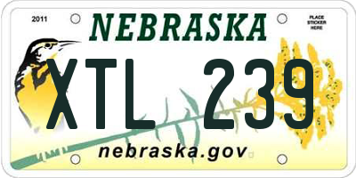 NE license plate XTL239