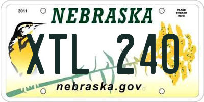 NE license plate XTL240