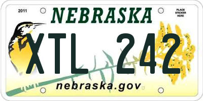 NE license plate XTL242