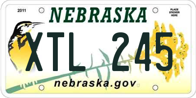 NE license plate XTL245