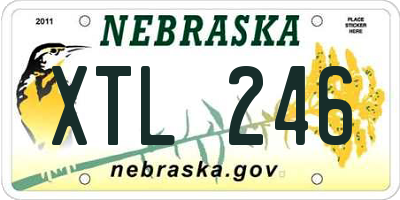 NE license plate XTL246