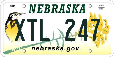 NE license plate XTL247