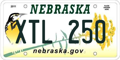 NE license plate XTL250