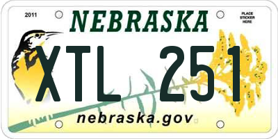 NE license plate XTL251