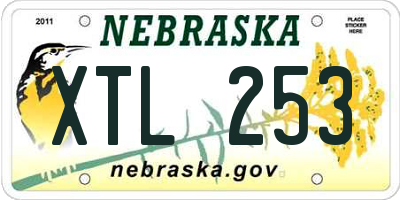 NE license plate XTL253