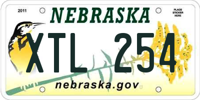 NE license plate XTL254